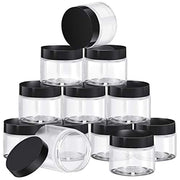 12 Pack Clear Plastic Jars with Lids, 8 oz, for Storing Slime, Ointments, Cosmetics, Bath, Kitchen and Household Products, Multipurpose BPA Free
